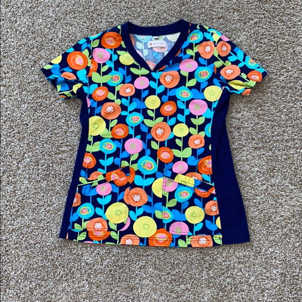 Super Adorable Flower Scrub Top